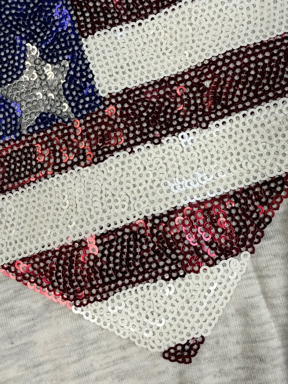 NWT POOF GIRL Patriotic Sequin Heart Tie Front Top XL Americana USA 4th July NEW